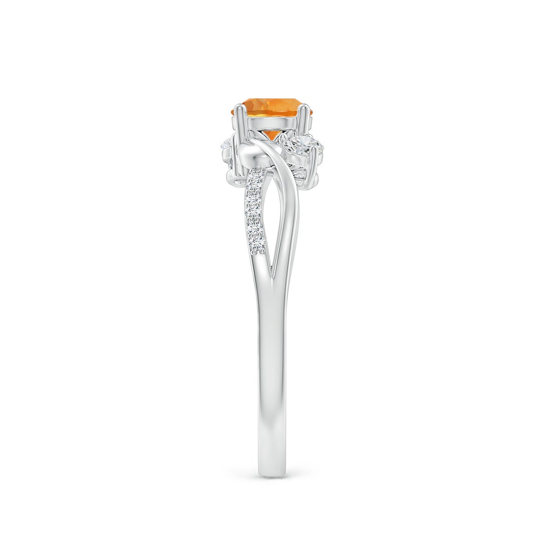 Three Stone Citrine Twisted Band Promise Ring