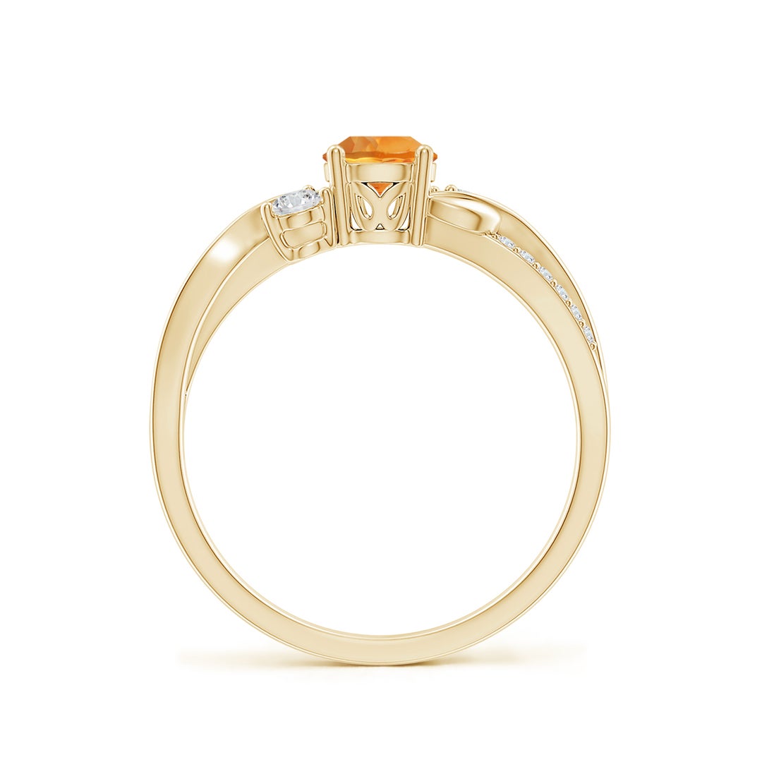 Three Stone Citrine Twisted Band Promise Ring