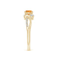 Three Stone Citrine Twisted Band Promise Ring