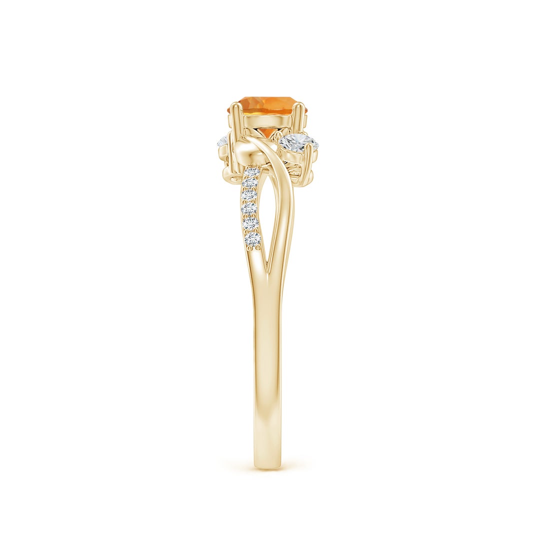 Three Stone Citrine Twisted Band Promise Ring