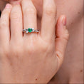 Three Stone Lab-created Emerald Twisted Band Promise Ring
