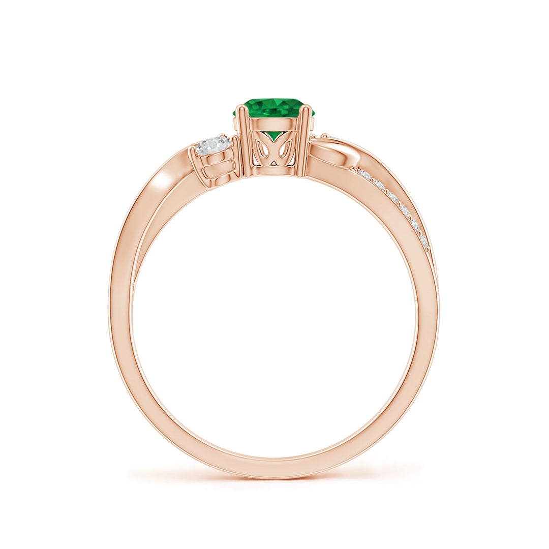 Three Stone Lab-created Emerald Twisted Band Promise Ring