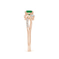 Three Stone Lab-created Emerald Twisted Band Promise Ring
