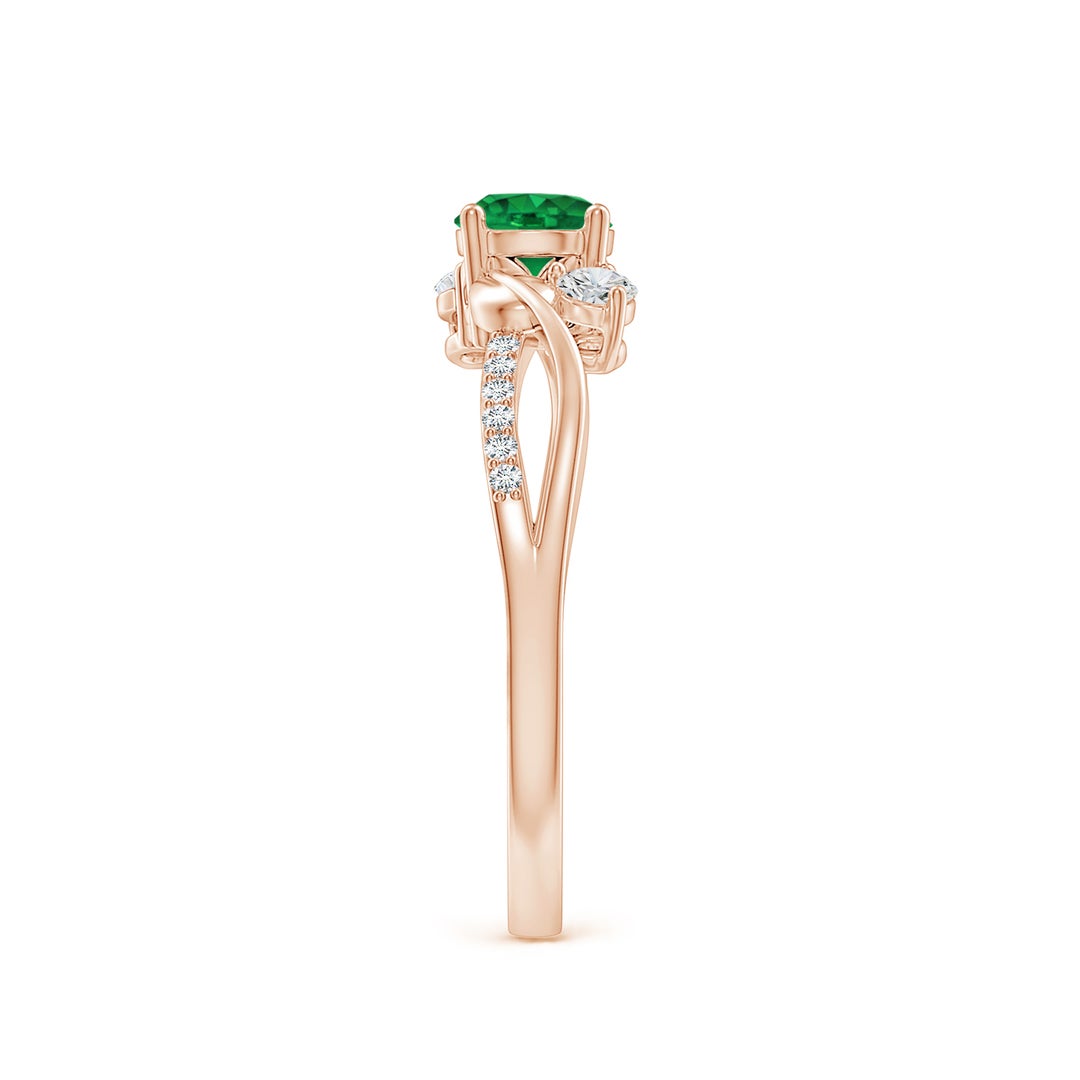 Three Stone Lab-created Emerald Twisted Band Promise Ring
