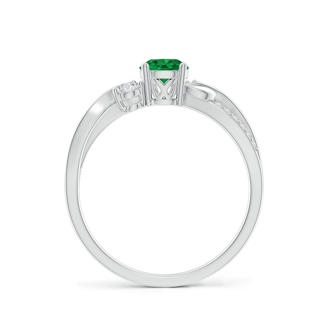 Three Stone Lab-created Emerald Twisted Band Promise Ring