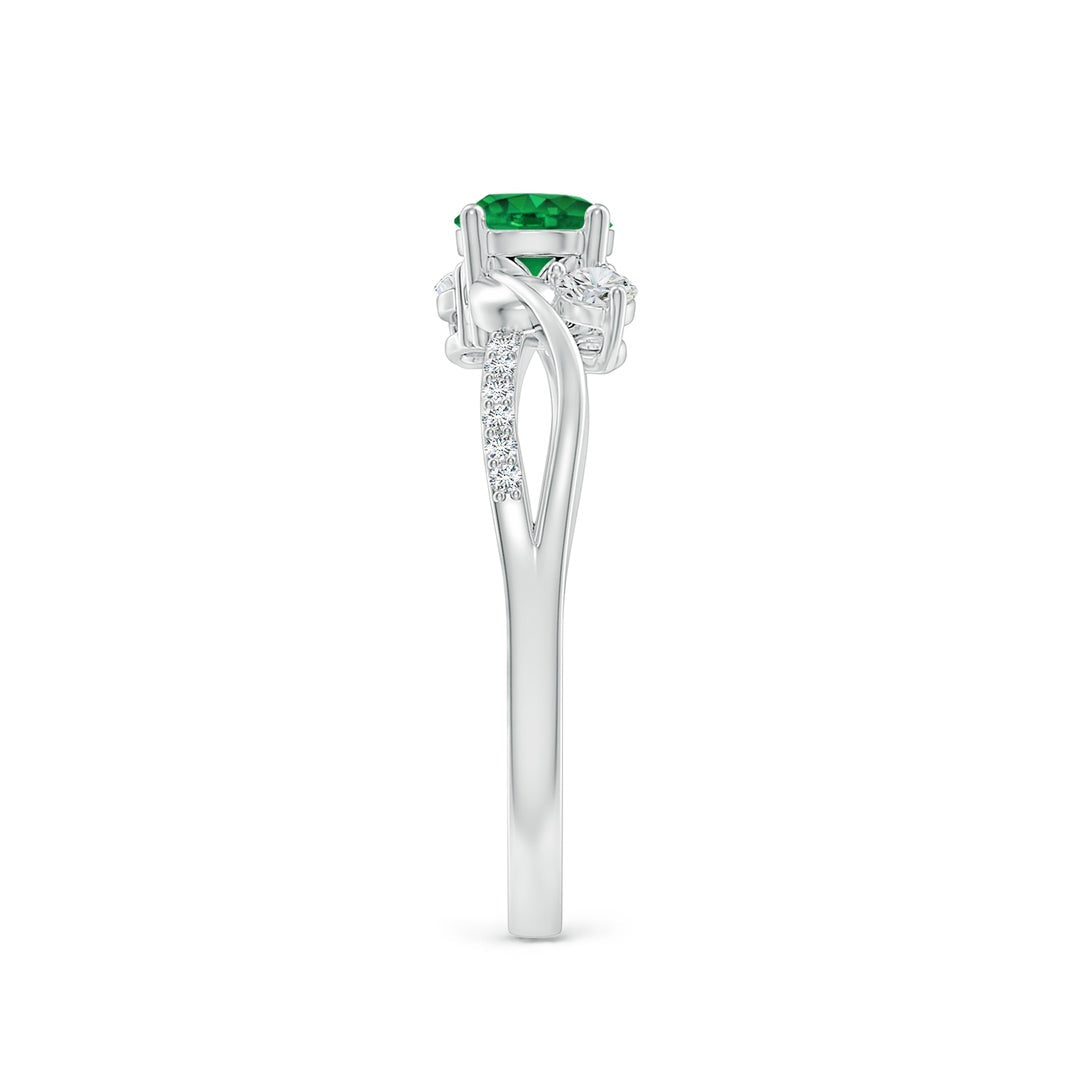Three Stone Lab-created Emerald Twisted Band Promise Ring