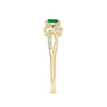 Three Stone Lab-created Emerald Twisted Band Promise Ring