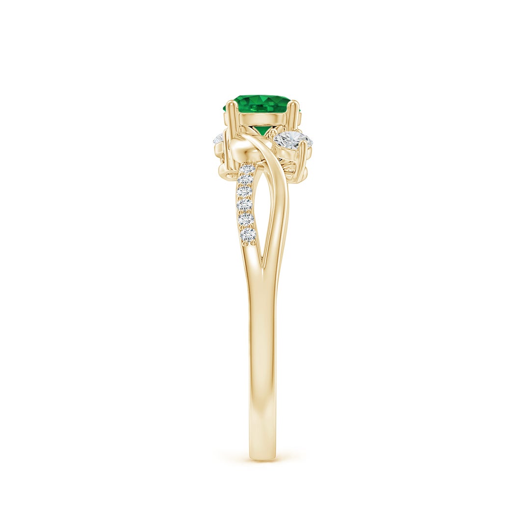 Three Stone Lab-created Emerald Twisted Band Promise Ring