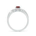 Three Stone Garnet Twisted Band Promise Ring