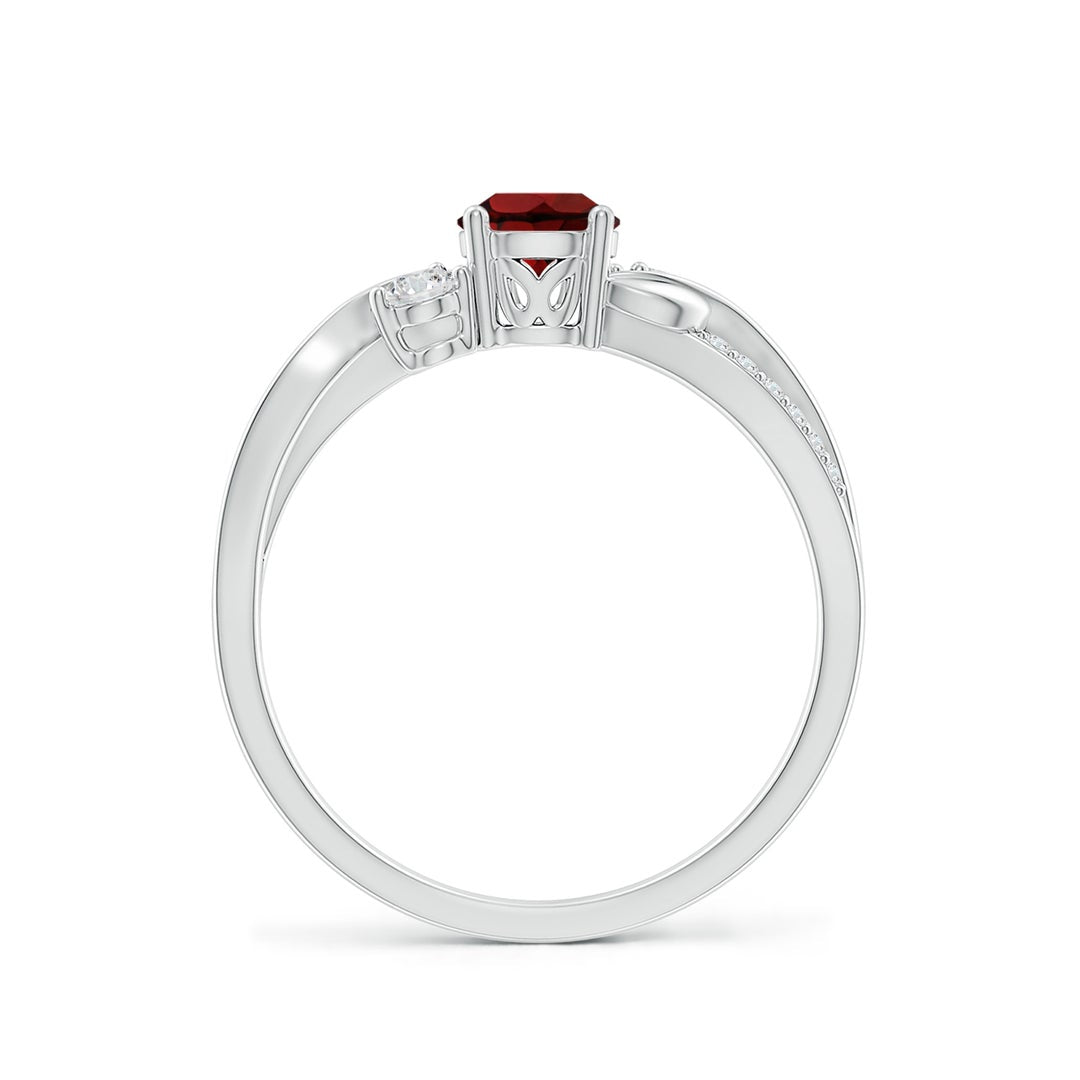 Three Stone Garnet Twisted Band Promise Ring