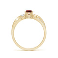 Three Stone Garnet Twisted Band Promise Ring