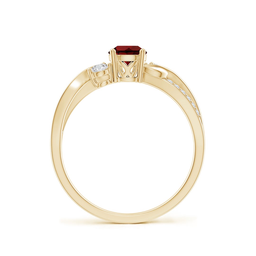 Three Stone Garnet Twisted Band Promise Ring