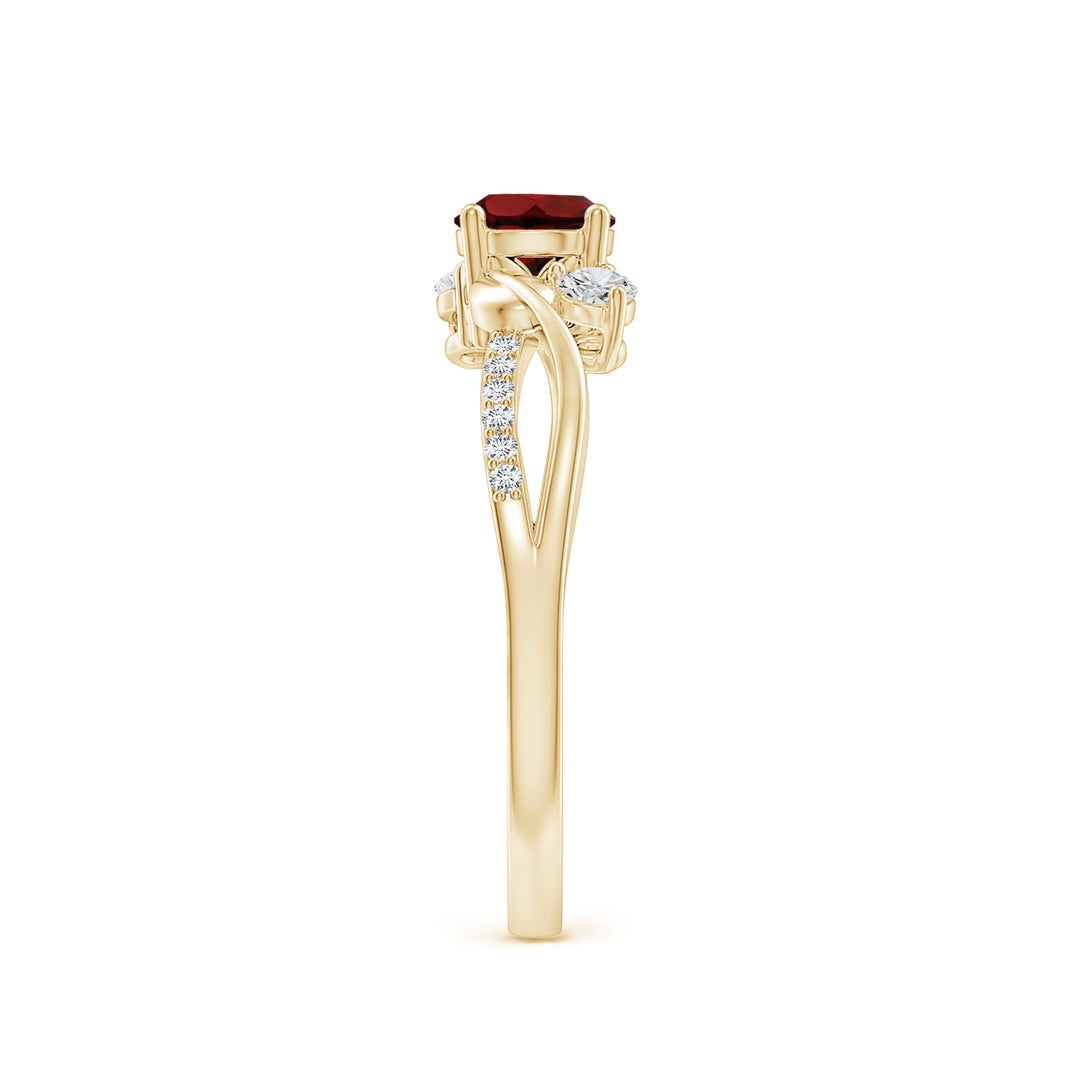 Three Stone Garnet Twisted Band Promise Ring
