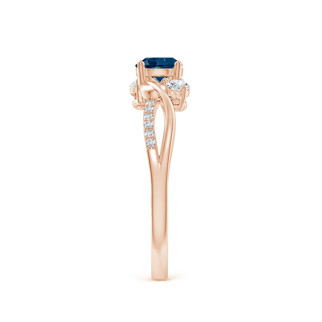 Three Stone London Blue Topaz Twisted Band Promise Ring