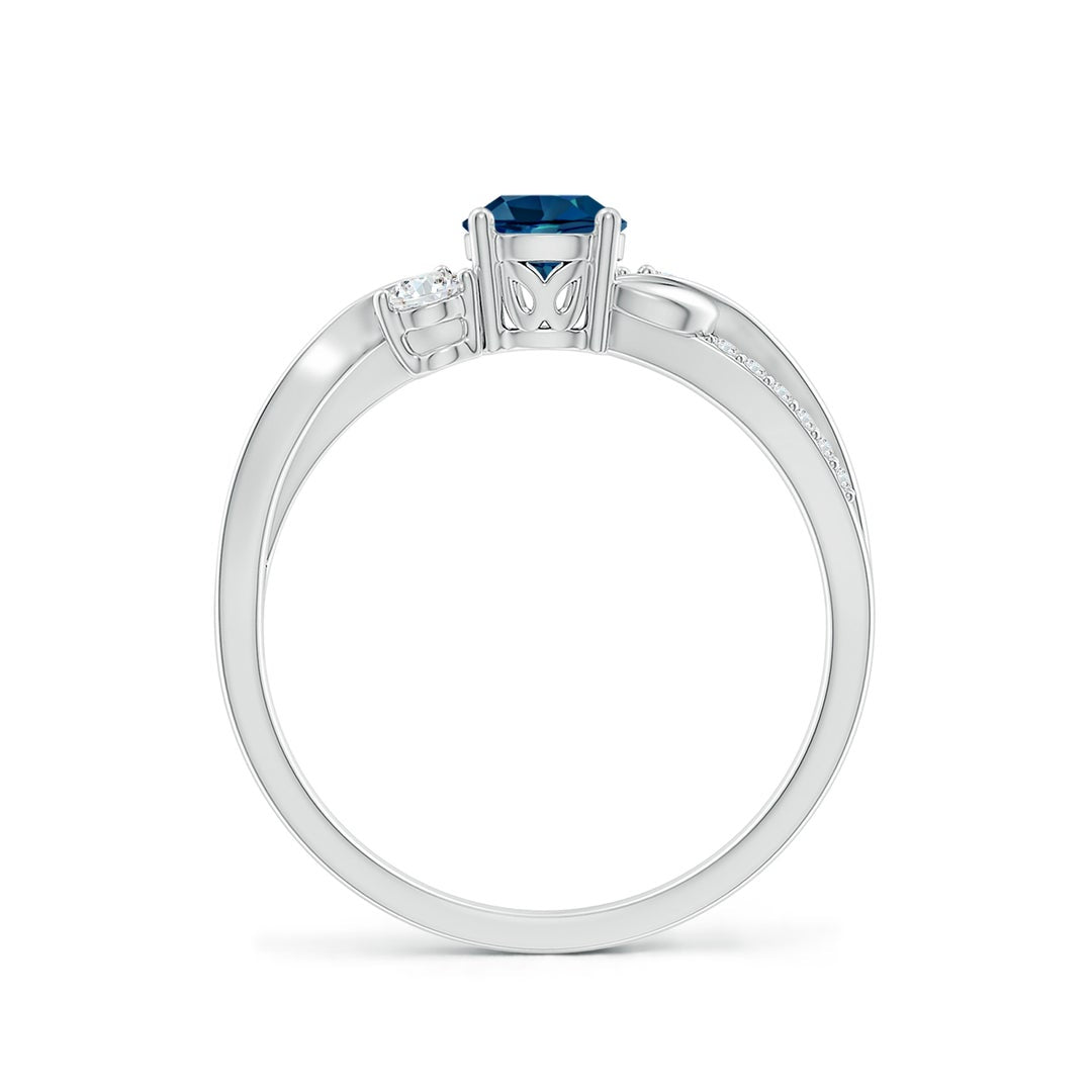 Three Stone London Blue Topaz Twisted Band Promise Ring