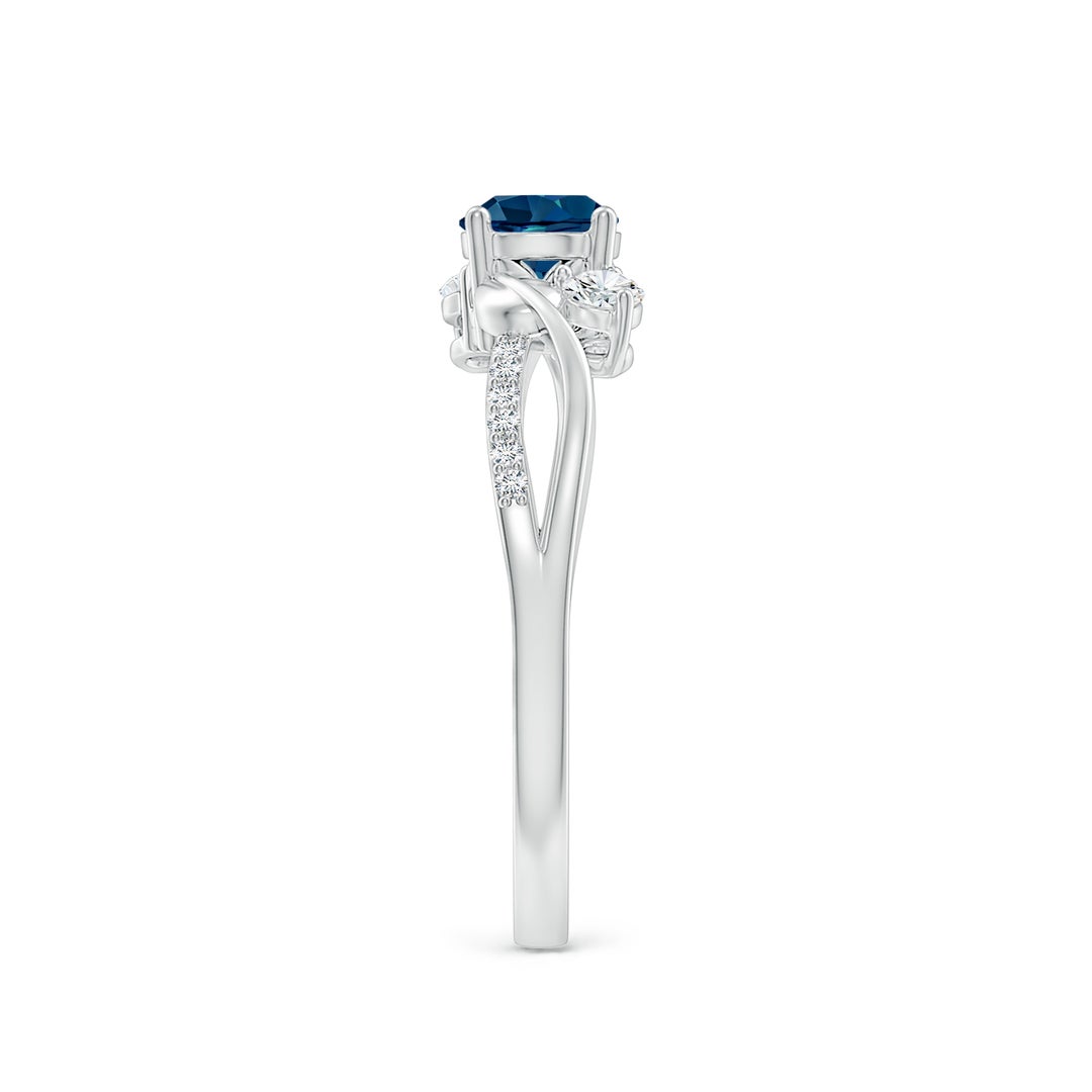 Three Stone London Blue Topaz Twisted Band Promise Ring