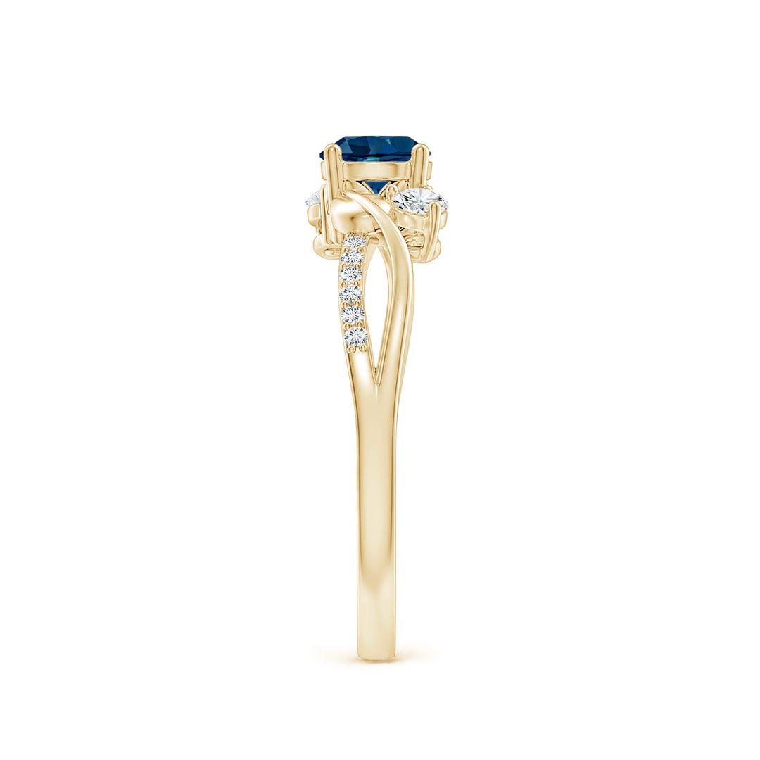 Three Stone London Blue Topaz Twisted Band Promise Ring