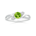 Three Stone Peridot Twisted Band Promise Ring