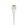 Three Stone Peridot Twisted Band Promise Ring