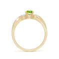 Three Stone Peridot Twisted Band Promise Ring