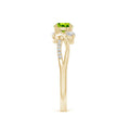 Three Stone Peridot Twisted Band Promise Ring