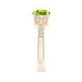 Three-Stone Peridot with Moissanite Accents Engagement Ring