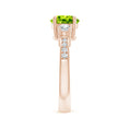 Three-Stone Peridot with Moissanite Accents Engagement Ring