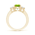 Three-Stone Peridot with Moissanite Accents Engagement Ring