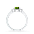 Three Stone Round Peridot with Moissanite Accents Promise Ring