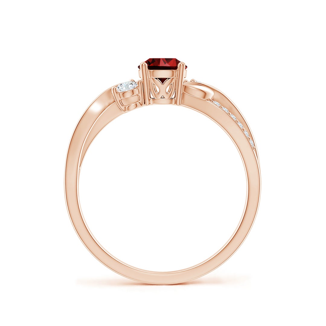 Three Stone Lab-created Ruby Twisted Band Promise Ring