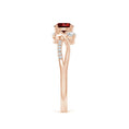 Three Stone Lab-created Ruby Twisted Band Promise Ring