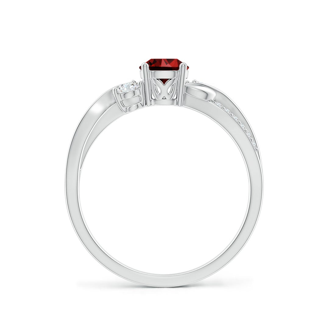 Three Stone Lab-created Ruby Twisted Band Promise Ring