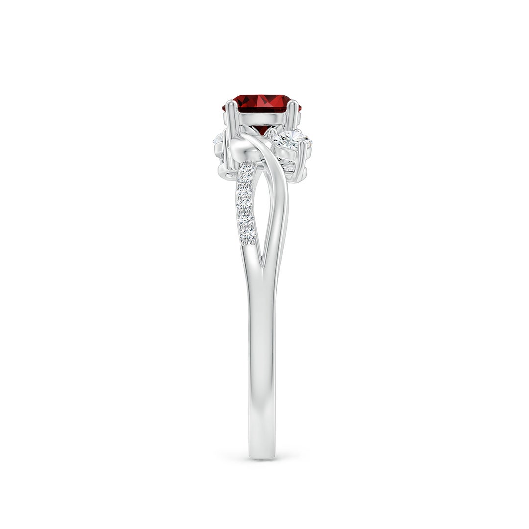 Three Stone Lab-created Ruby Twisted Band Promise Ring