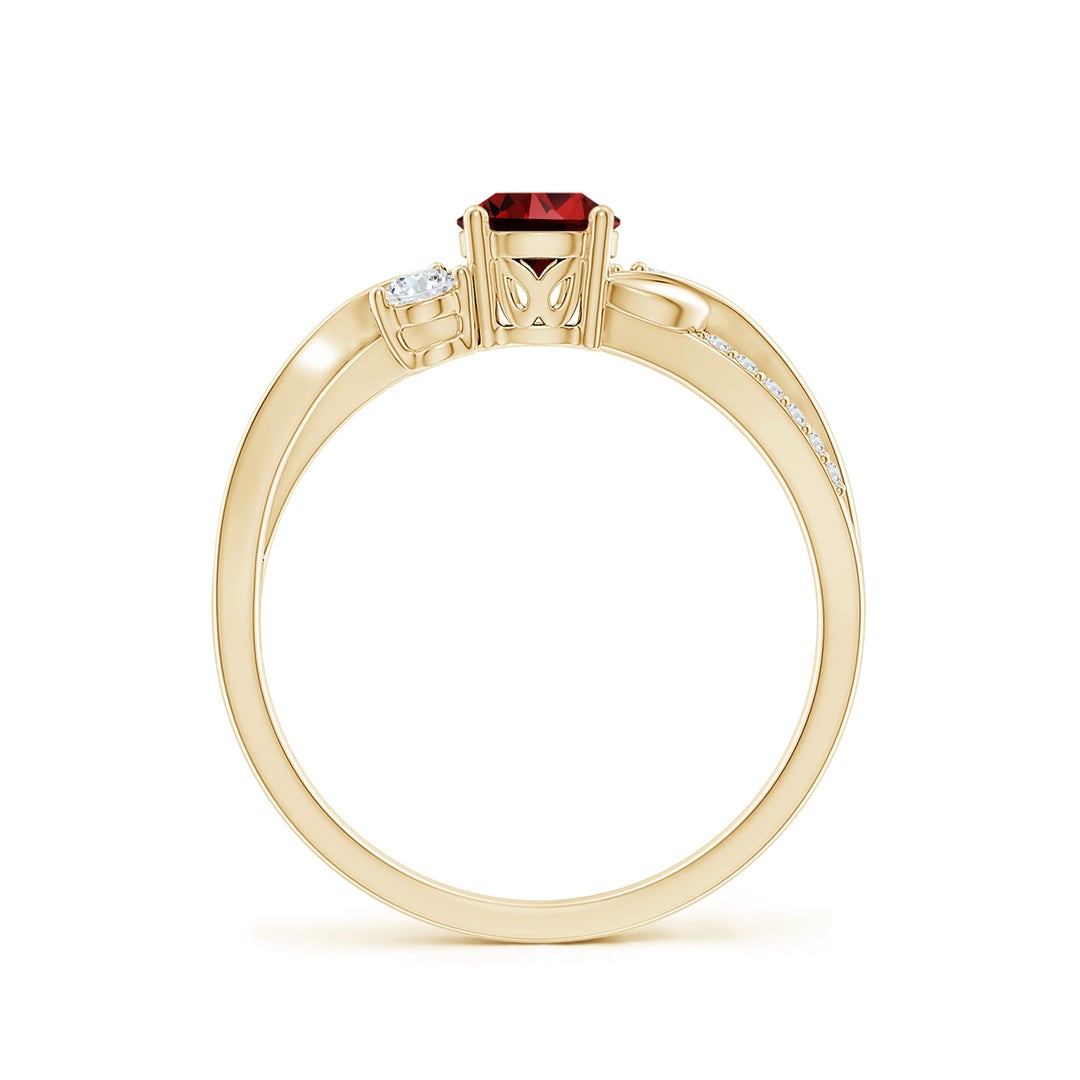 Three Stone Lab-created Ruby Twisted Band Promise Ring