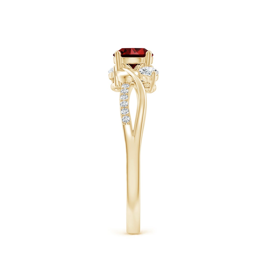 Three Stone Lab-created Ruby Twisted Band Promise Ring