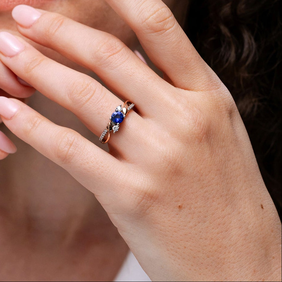 Three Stone Lab-created Sapphire Twisted Band Promise Ring