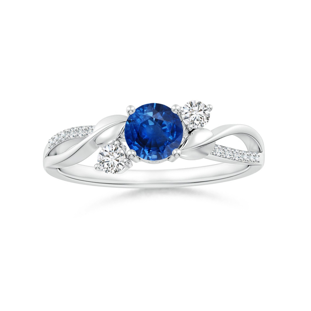 Three Stone Lab-created Sapphire Twisted Band Promise Ring