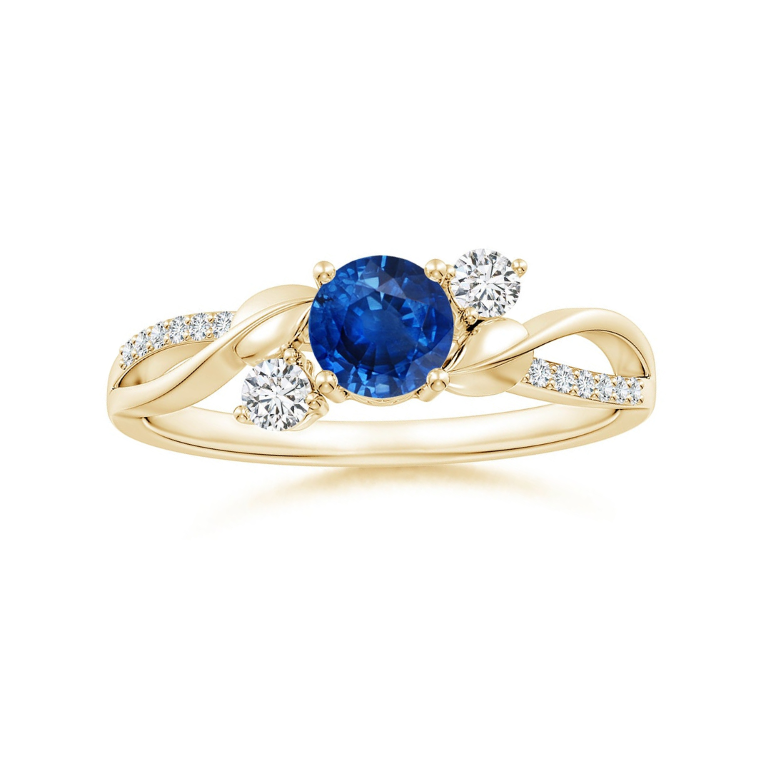 Three Stone Lab-created Sapphire Twisted Band Promise Ring