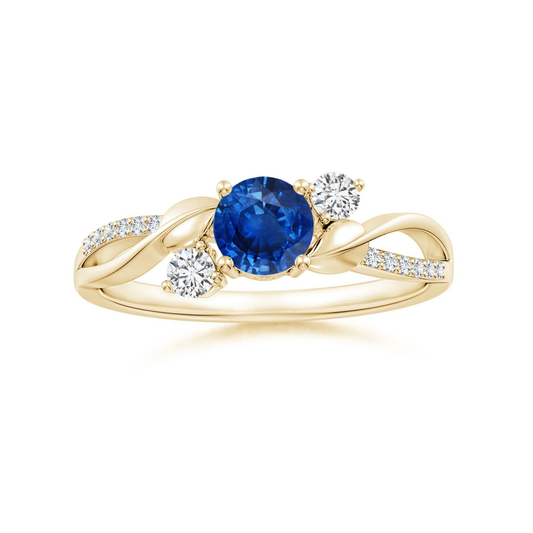 Three Stone Lab-created Sapphire Twisted Band Promise Ring