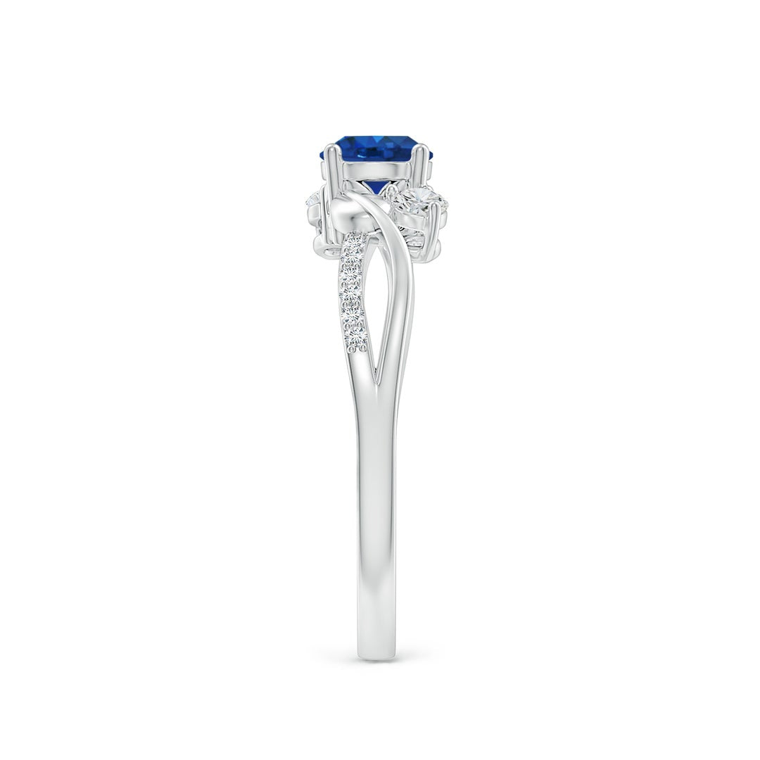 Three Stone Lab-created Sapphire Twisted Band Promise Ring