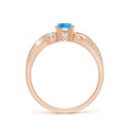 Three Stone Swiss Blue Topaz Twisted Band Promise Ring