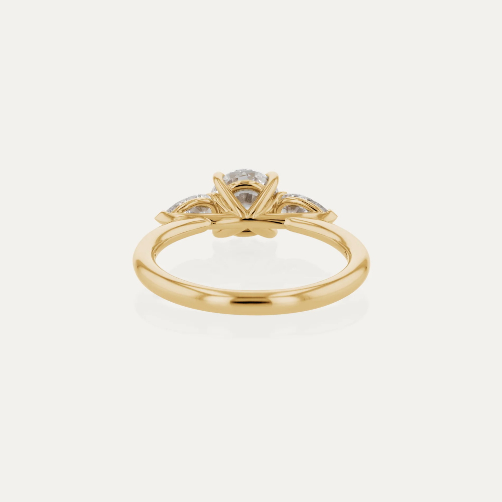 Custom Ring-Three Stone Round Cut Moissanite Engagement Ring