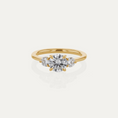 Custom Ring-Three Stone Round Cut Moissanite Engagement Ring