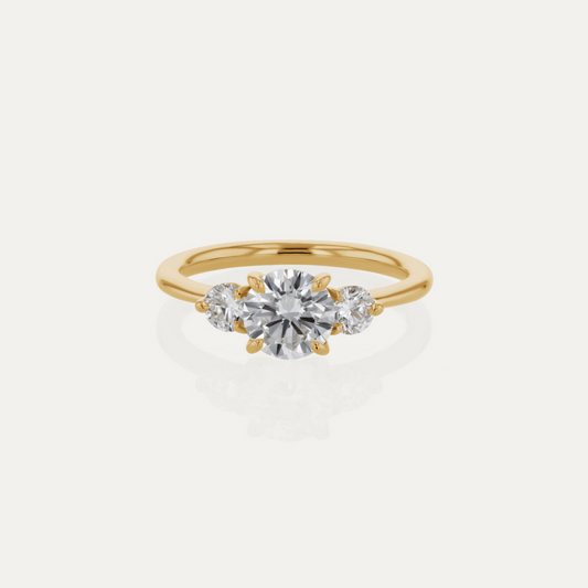 Custom Ring-Three Stone Round Cut Moissanite Engagement Ring