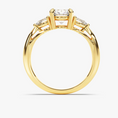 Load image into Gallery viewer, Three‑Stone Moissanite Engagement Ring with Pear‑Cut Accents
