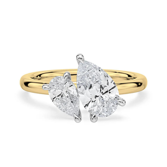 Toi et Moi Moissanite Engagement Ring