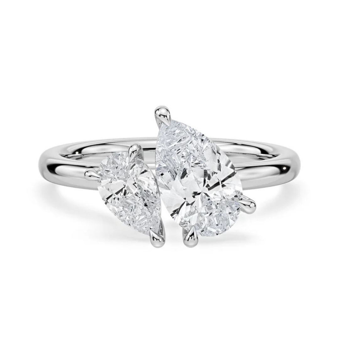 Toi et Moi Moissanite Engagement Ring