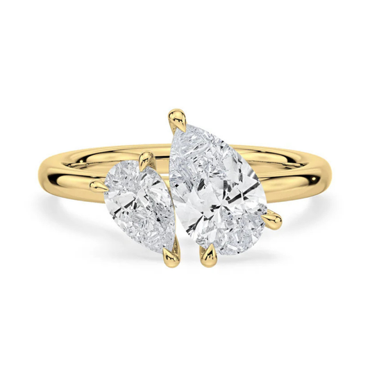 Toi et Moi Moissanite Engagement Ring