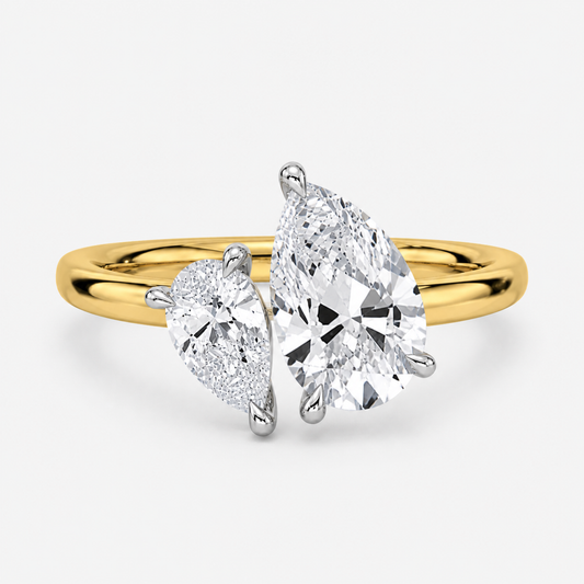 Toi et Moi Moissanite Engagement Ring