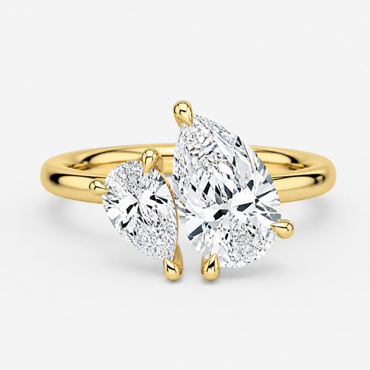 Toi et Moi Moissanite Engagement Ring